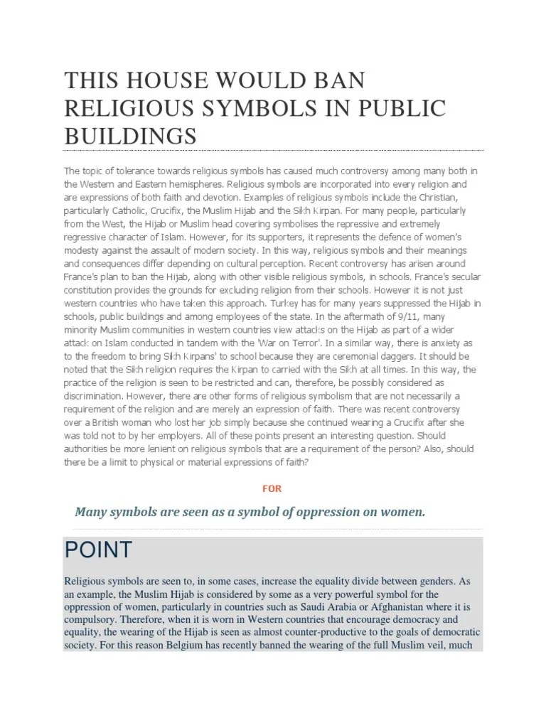 This House Would Ban Religious Symbols In Public Buildings | PDF | Hijab | Religion And Belief