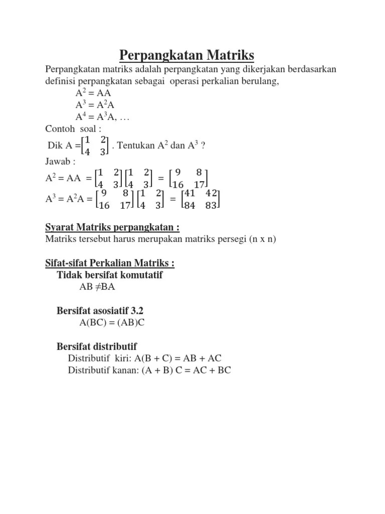 Rumus Contoh Soal Dan Pembahasan Perkalian Matriks Tentukan determinan dari matriks.