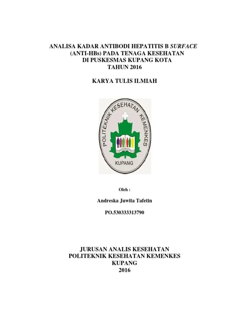 Naskah Kti Pdf Kumpulan judul KTI Analis kesehatan.