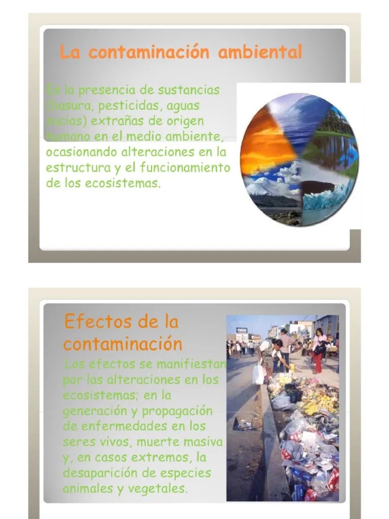 Contaminacion Del Medio Ambiente Power Point | PDF