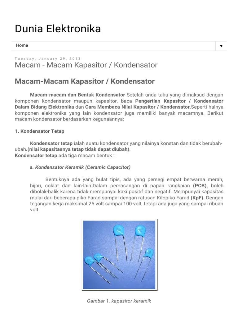 Berikut 12 Fungsi Kapasitor Yang Harus Kamu Tahu Pinterkelas