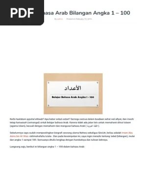 Tulisan dari berita update tidak mewakili pandangan dari redaksi . Belajar Bahasa Arab Bilangan Angka 1 100 Belajar Bahasa Arab Pdf