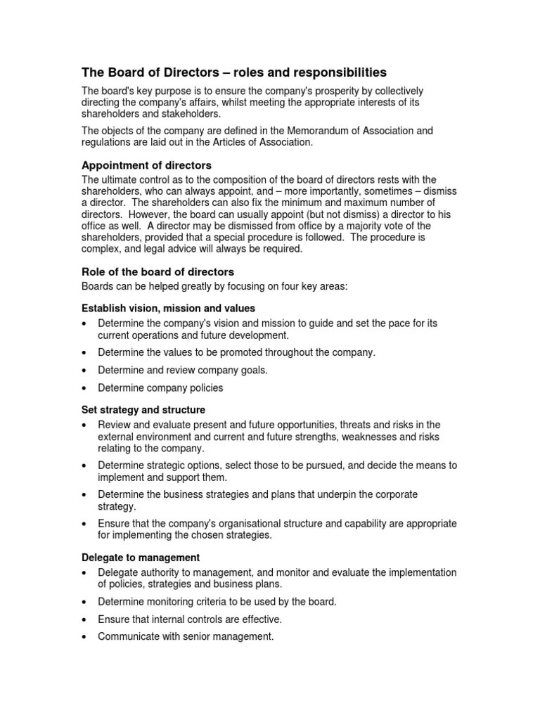 Board Of Directors | PDF | Board Of Directors | Strategic Management