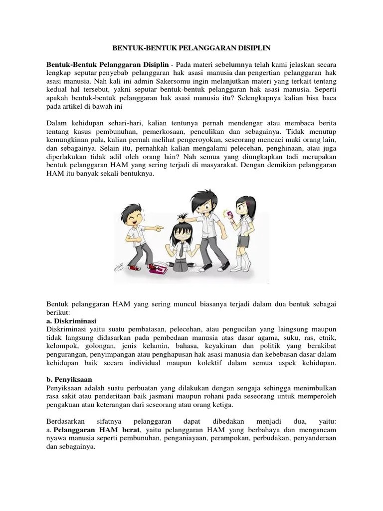 Contoh Dari Pelanggaran Ham Ringan Adalah