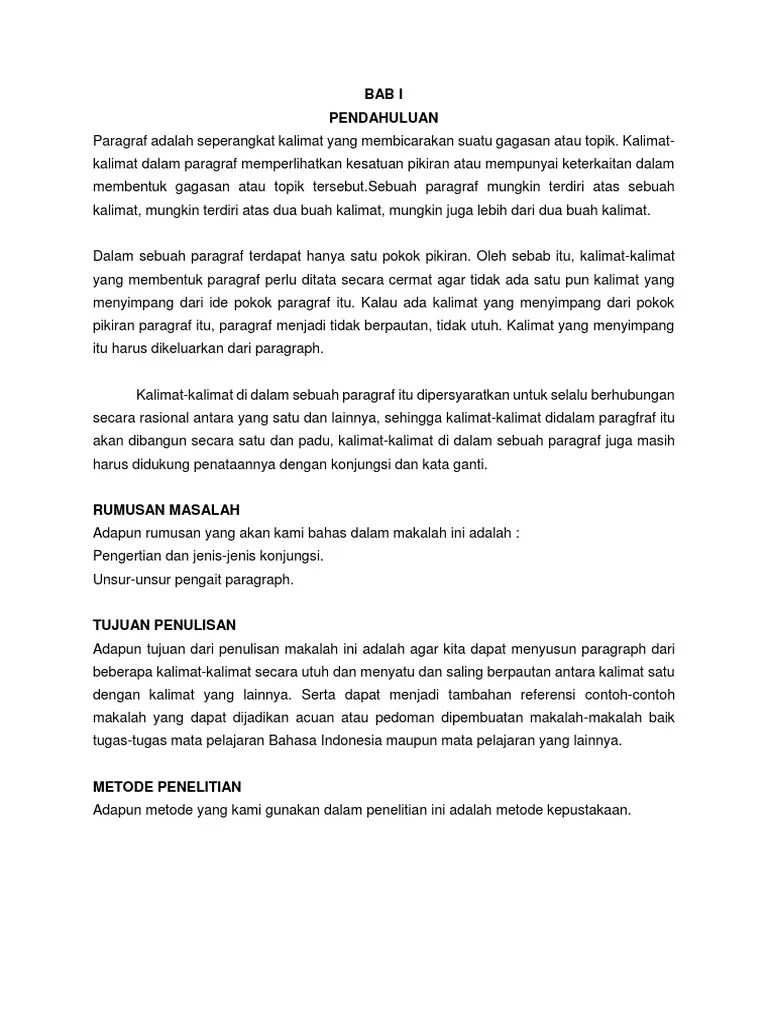 Makalah Unsur Pengait Paragraf | PDF