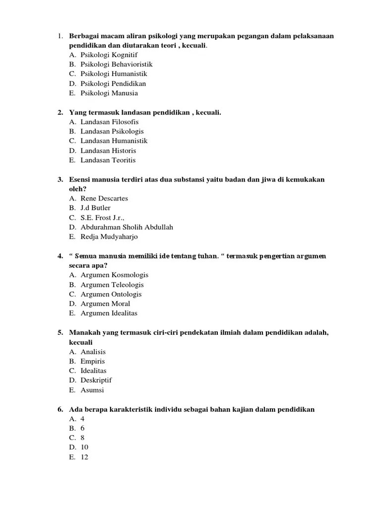 Disusun untuk memenuhi tugas mata kuliah landasan pendidikan. Soal Landasan Pendidikan Pdf