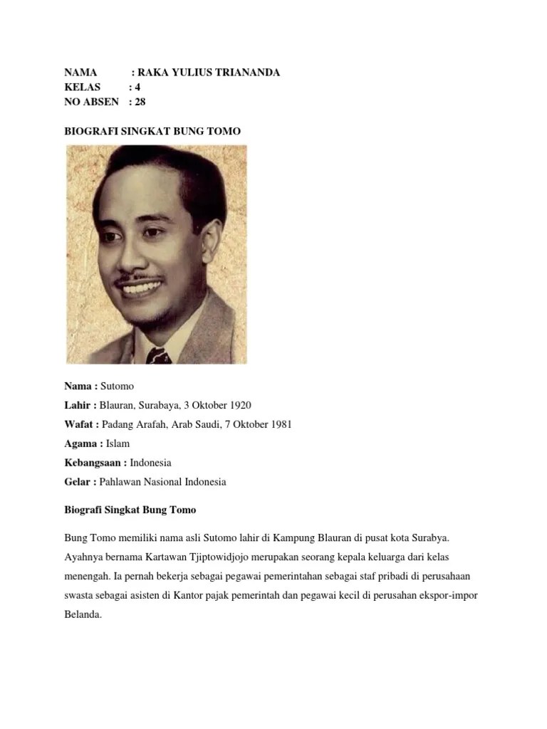 Biografi Singkat Bung Tomo