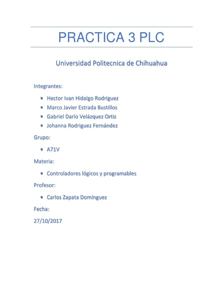 Practica 3 PLC | PDF | Controlador Lógico Programable | Teoría De Sistemas