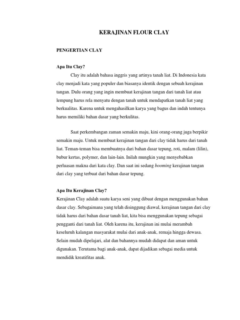 1.abi nugraha 2.fahmi 3.rafi nasruli 4.rifky kurniawan kelas 8c/viii c . Kliping Flour Clay Pdf