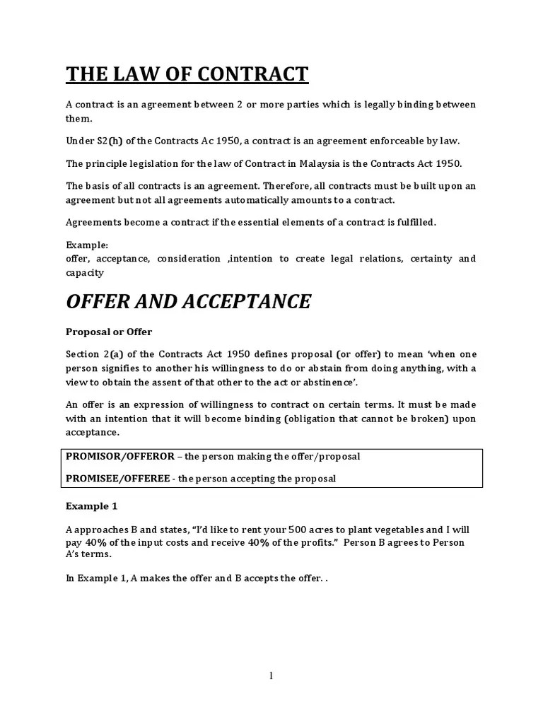 2.OFFER AND ACCEPTANCE(Business Law) Chapter 2.pdf | Offer And Acceptance | Common Law