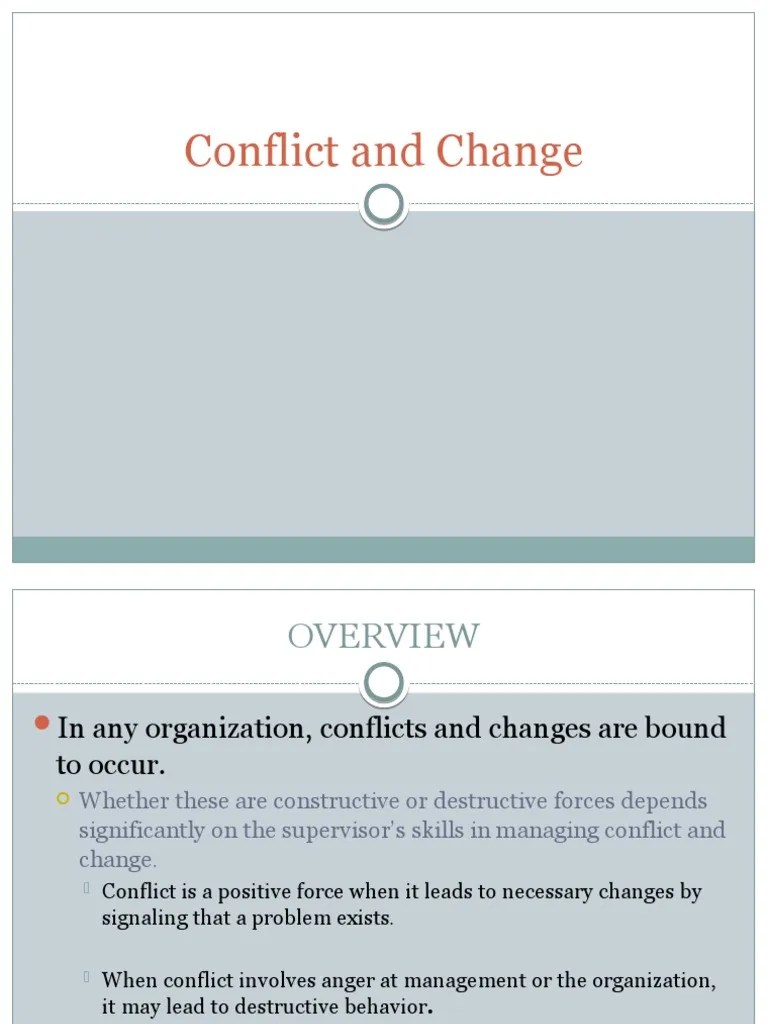 Conflict And Change | PDF | Cognition | Social Psychology