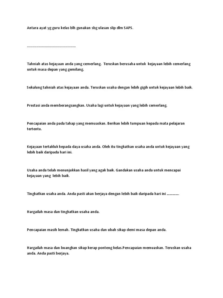 Kehadiran murid sangat penting kerana sekiranya murid tidak hadir ke sekolah pasti . Ulasan Guru Dalam Saps Pdf