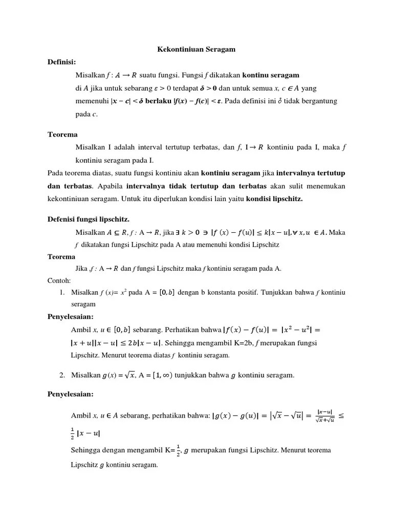 Kekontinuan Seragam | PDF