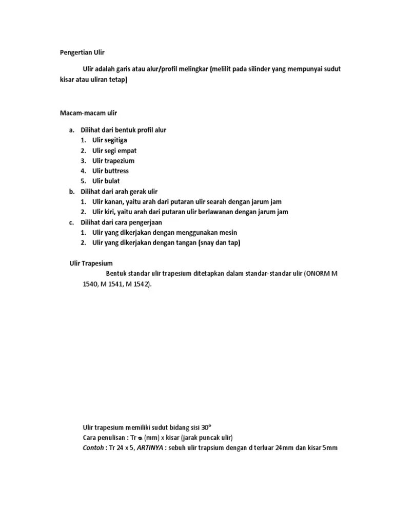 Materi PP Ulir Trapesium | PDF