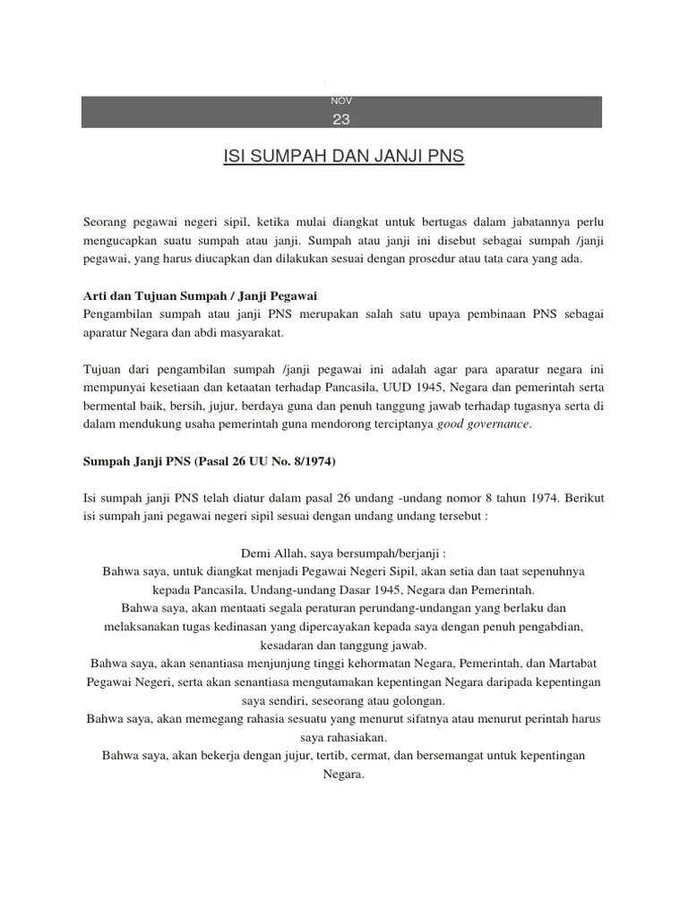 Sumpah Pns | PDF