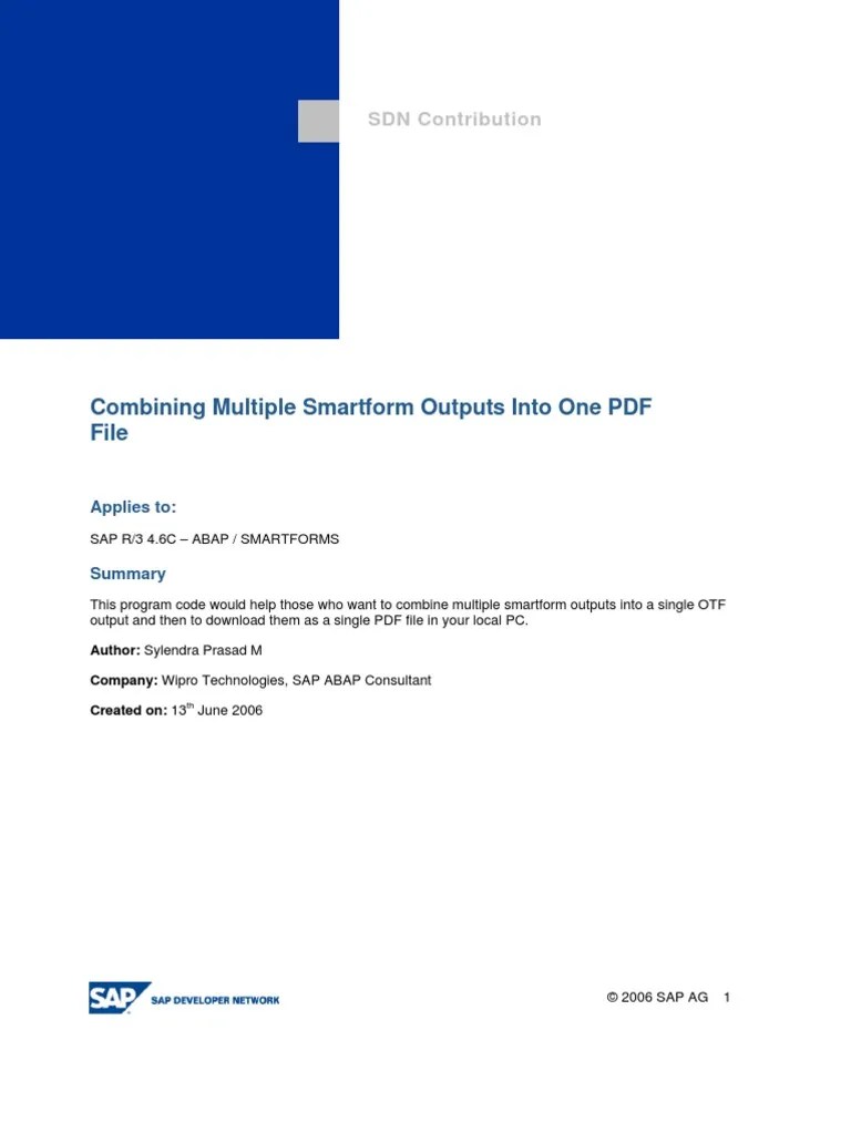 Combining Multiple Smartform Outputs Into One PDF | PDF | Parameter ...