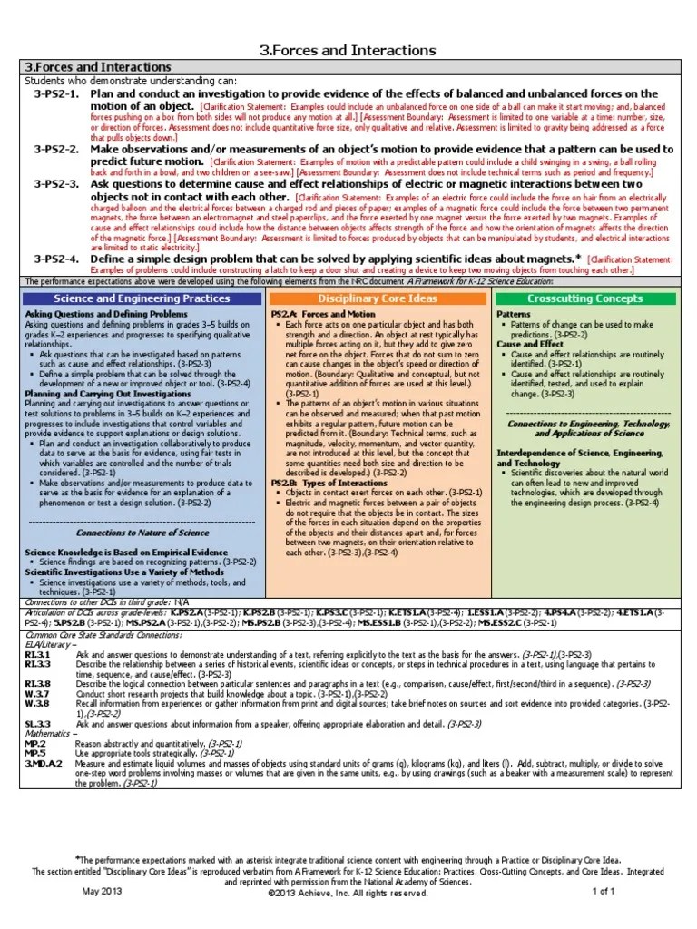 Ngss Standard | Download Free PDF | Force | Science