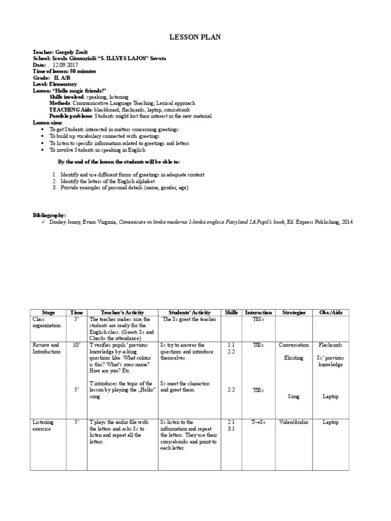Lesson Plan Class 2 | PDF | Lesson Plan | Teachers