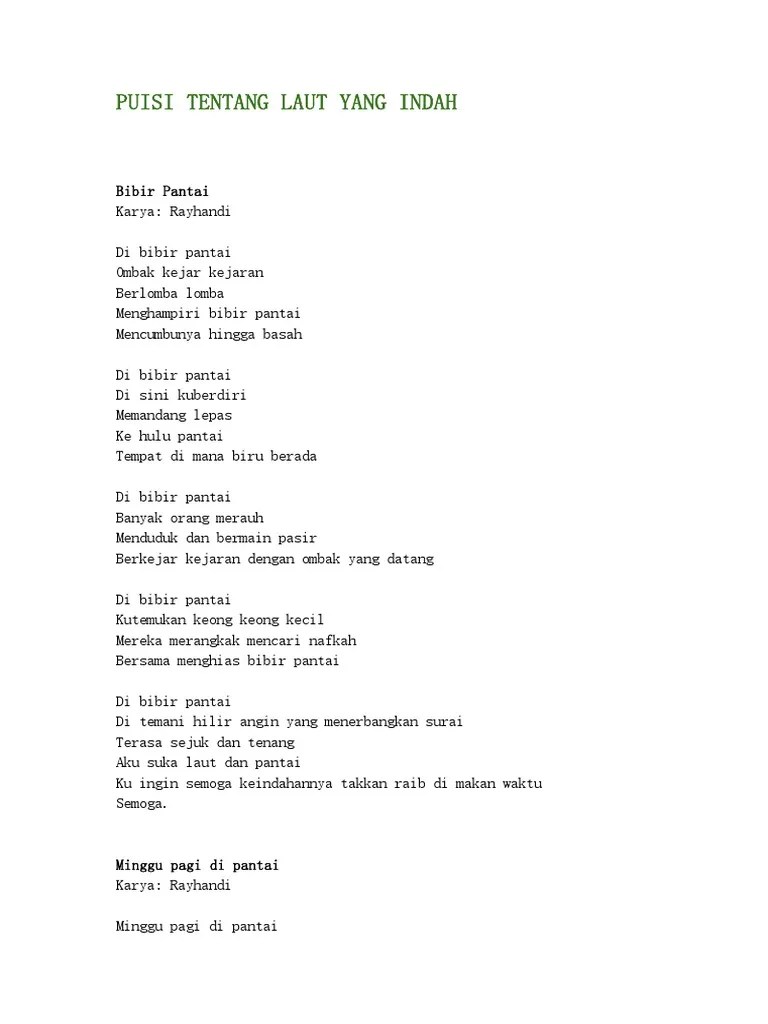 Puisi Tentang Laut Yang Indah | PDF