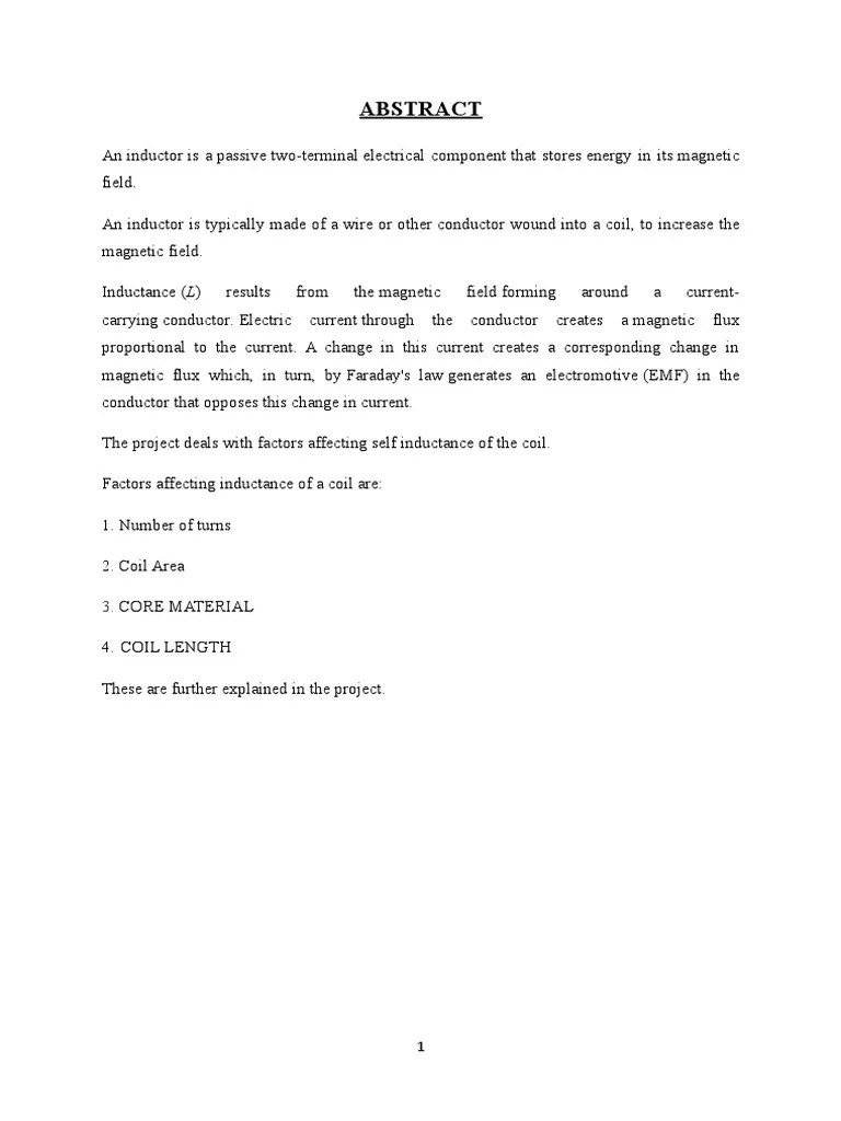Sahiba Final Project Inductors Inductor Inductance