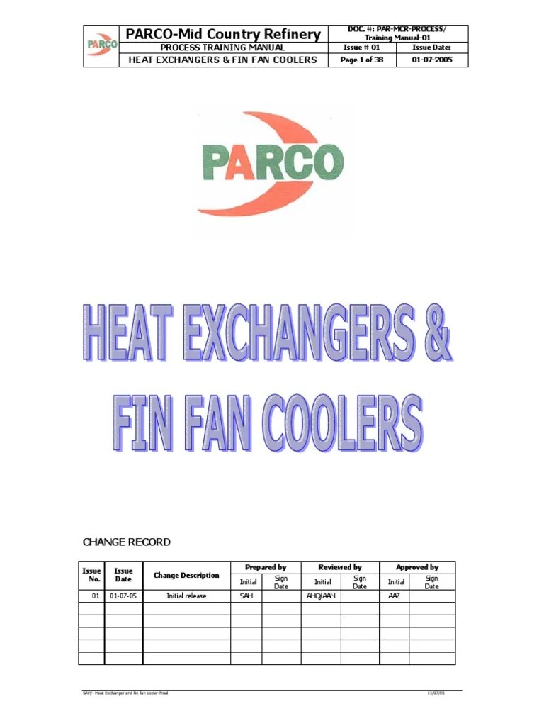 Heat Exchanger And Fin Fan Cooler-Final | PDF | Heat Exchanger | Heat ...