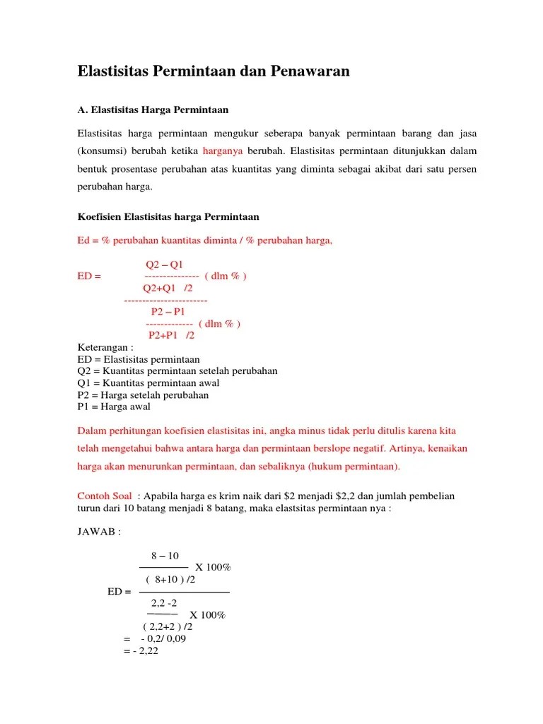 Elastisitas Permintaan (Pertemuan 2 A) | PDF