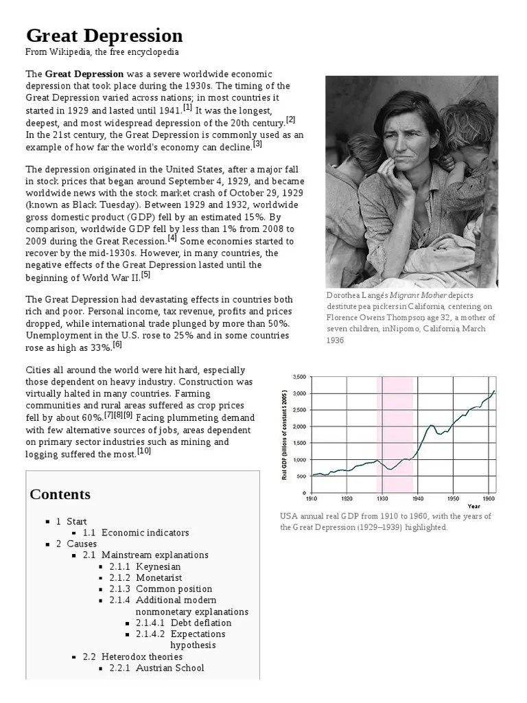 Great Depression | PDF | Great Depression | Deflation