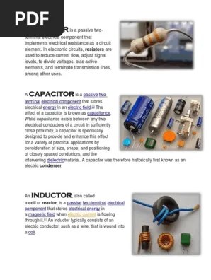 Resistor Capacitor Inductor Transistor Diode Diode
