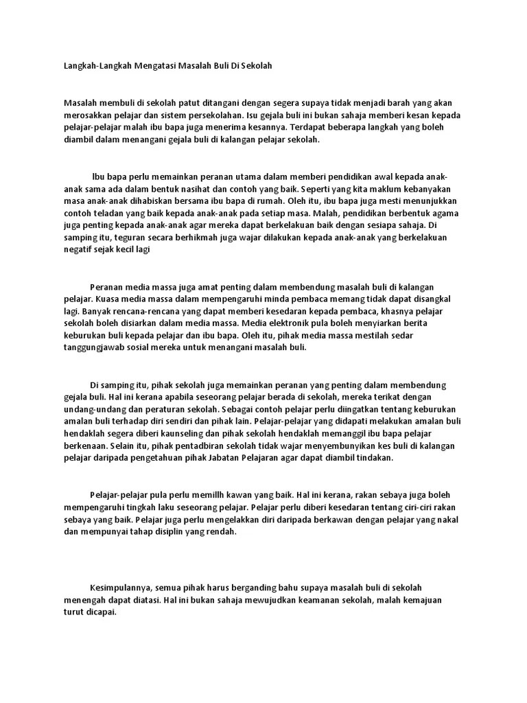 Contoh karangan sambutan hari kemerdekaan di sekolah saya caydgrah peatix pengalaman menyaksikan sambutan … Langkah Mengatasi Buli Pdf