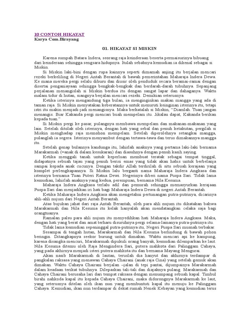 Contoh Hikayat Bahasa Melayu