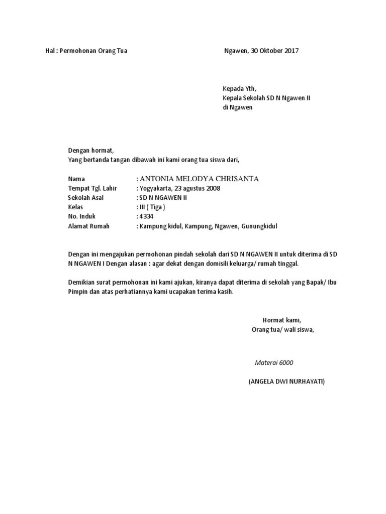 Proses pengurusan surat keterangan pindah ke alamat baru membutuhkan cara dan persyaratan yang hampir sama dengan cara yang harus anda lakukan pada daerah asal . Surat Permohonan Pindah Dari Orangtua Pdf