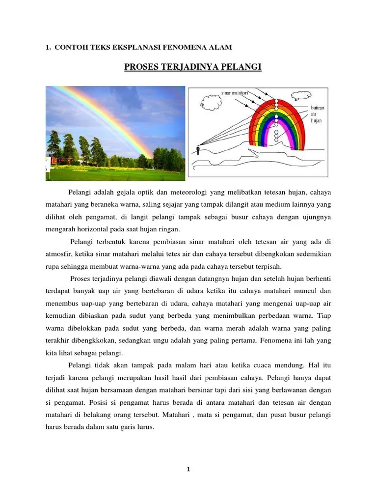 Contoh Teks Eksplanasi Tentang Pelangi Aneka Macam Contoh Cute766