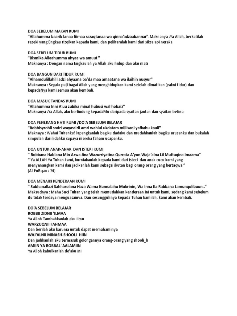 Doa belajar dan penerang hati: Doa Doa Harian Pdf