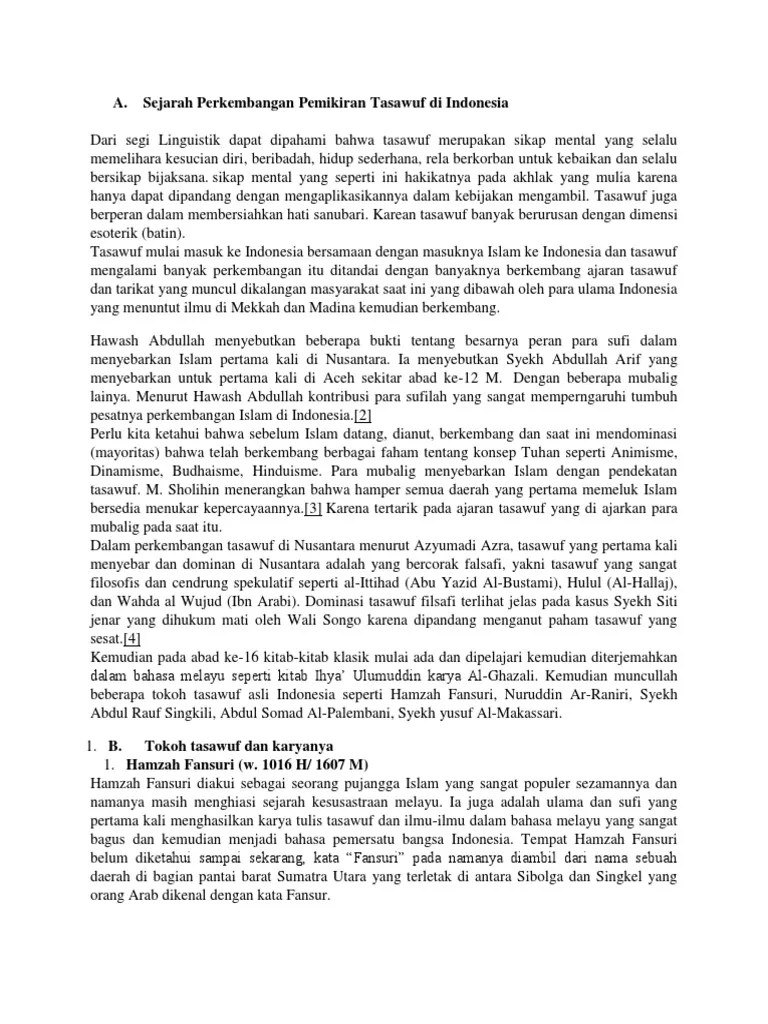 Masuknya Islam Melalui Jalur Tasawuf Di Indonesia | PDF