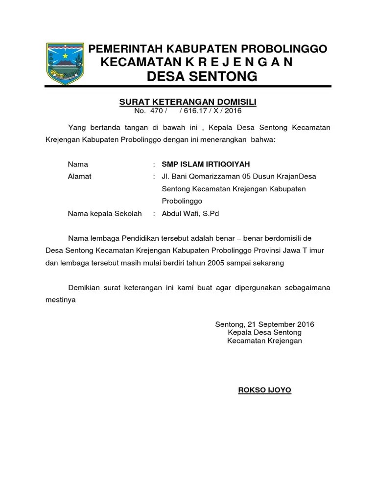 Surat keterangan domisili lembaga docx. Sk Domisili Lembaga Pdf