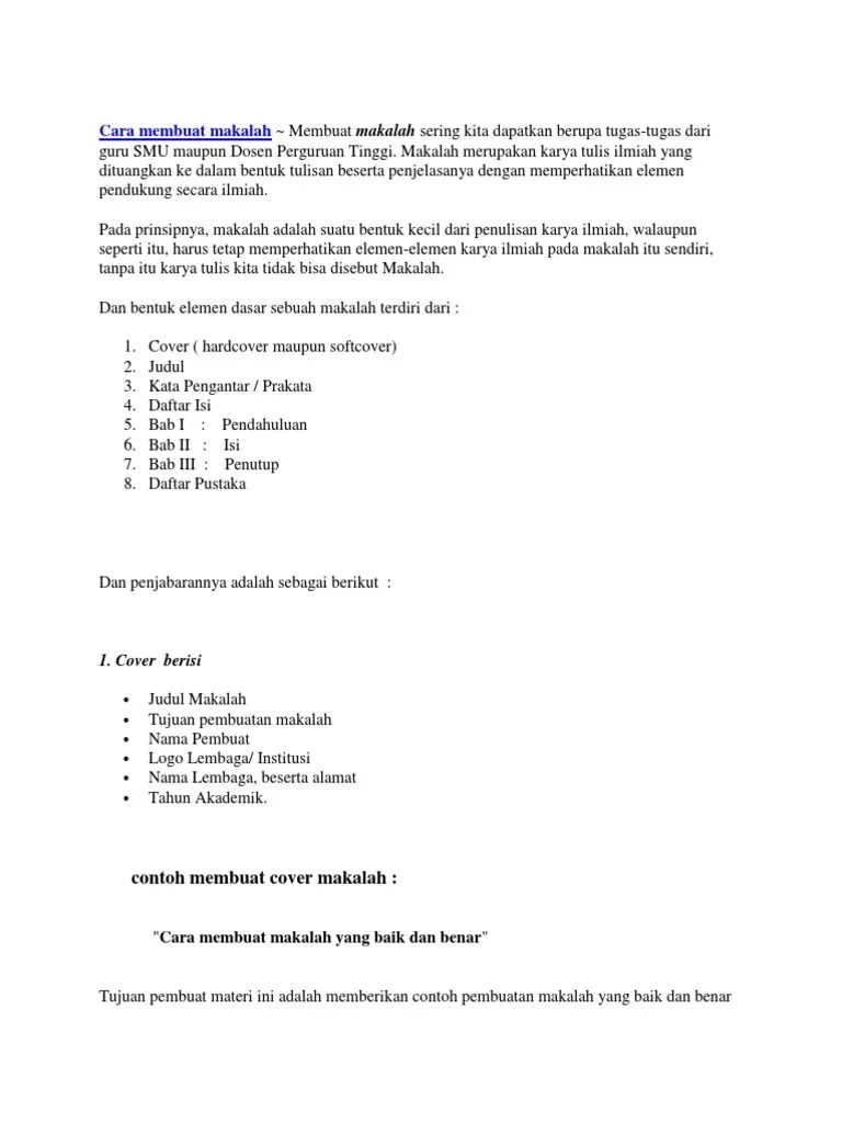 Cara Membuat Makalah