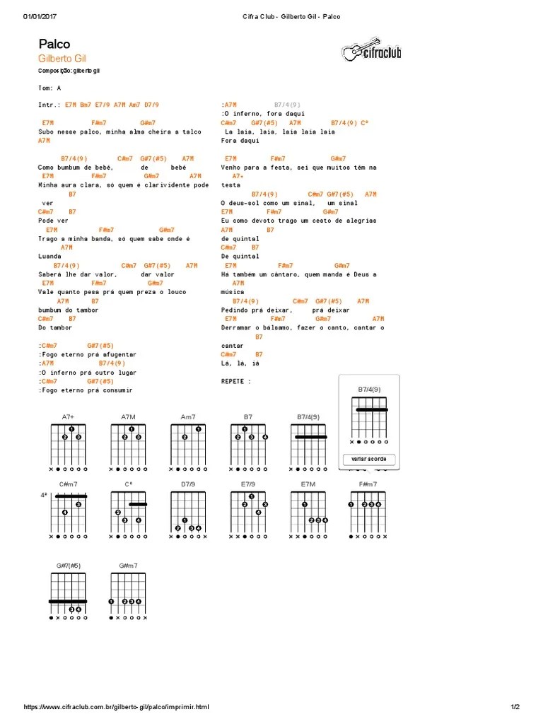 Cifra Club - Gilberto Gil - Palco PDF | PDF | Religião E Crença