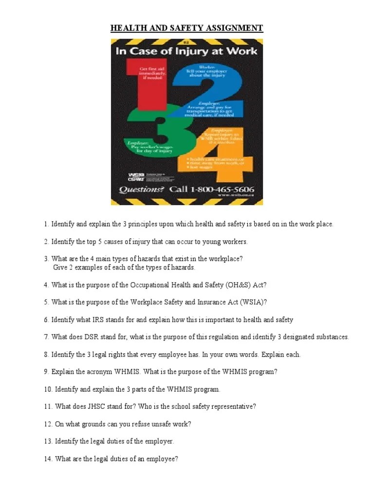 Health & Safety Assignment 1 | PDF | Personal Protective Equipment | Occupational Safety And Health