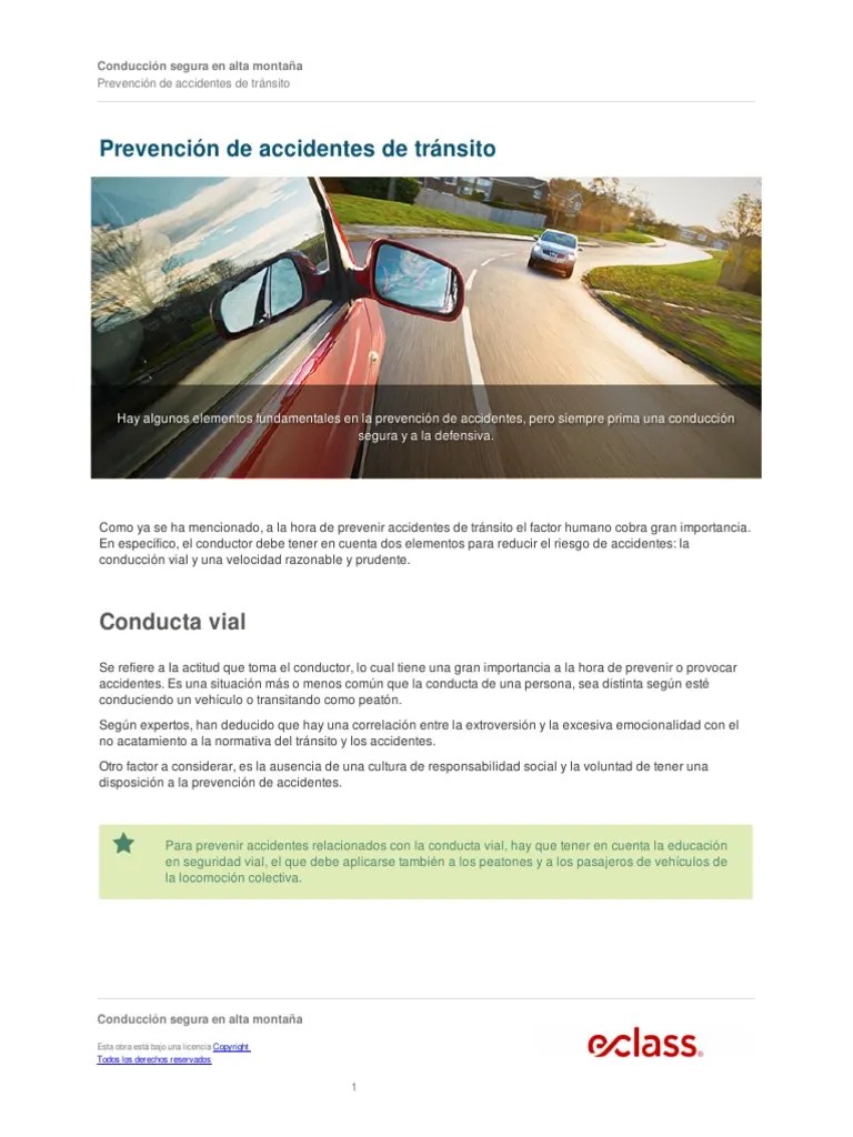 Prevencion De Accidentes De Transito PDF | PDF | Accidente De Tráfico | Peatonal