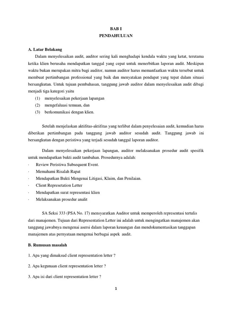 Audit 2 Docx 26 Contoh Management Letter Dan Client Representation Letter Jawaban Management Letter Yogyakarta 23 Maret 2009 No Kak Ml 14 Iii 2009 Hal Course Hero Contoh client representation letter by iqbal_febriyanto in Types Presentations and audit.