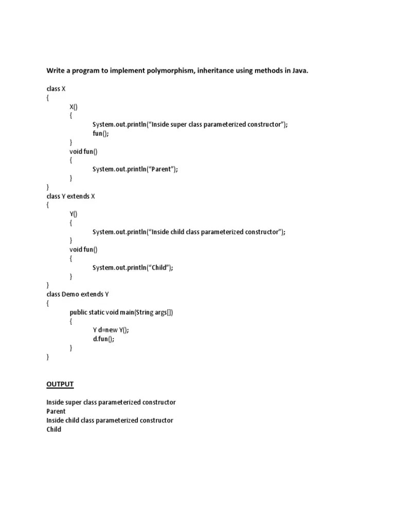 Java Code Samples | PDF | Java (Programming Language) | Inheritance ...