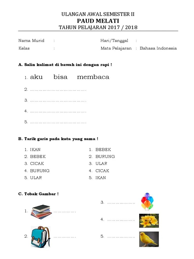 Contoh soal matematika anak tk b dan jawabannya terlengkap. Contoh Soal Tk B Semester 1 - Berbagai Contoh