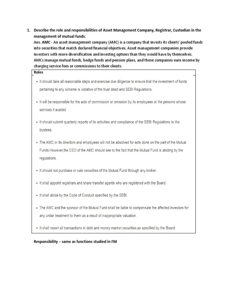 The ideal candidate will understand configuration management principles. Describe the Role and Responsibilities of Asset Management ...