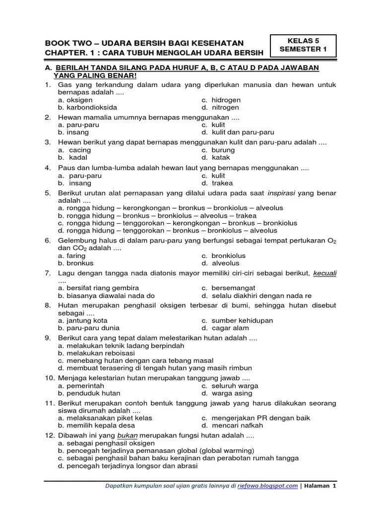 Simbol pohon beringin merupakan simbol pancasila sila ke …. Soal Kelas 5 Tema 2 Subtema 1 Pdf
