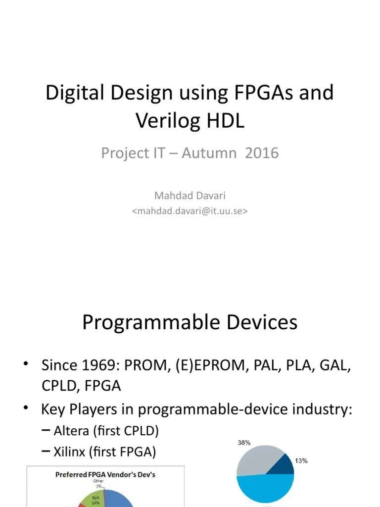 Digital Design Using Fpgas And Verilog HDL: Project It - Autumn 2016 ...