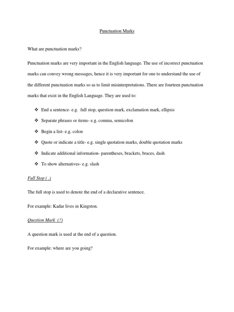 Punctuation Marks | PDF | Punctuation | Bracket