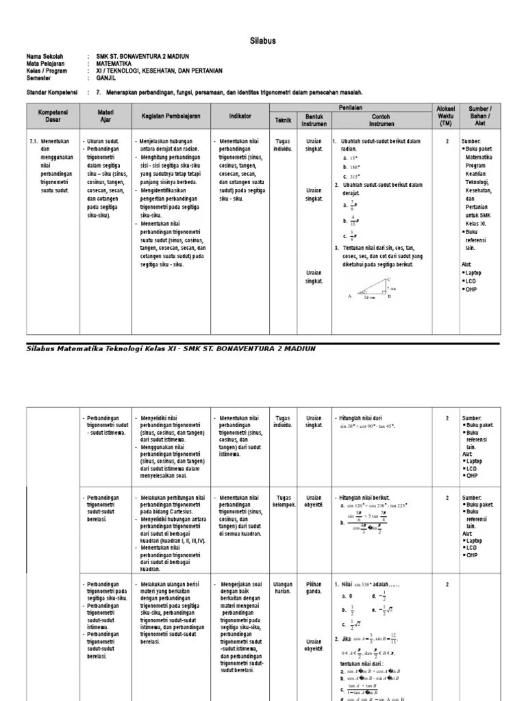 Download lengkap silabus dan rpp sma silabus matematika sma kelas xi. Silabus Matematika Smk Kelas Xi Pdf