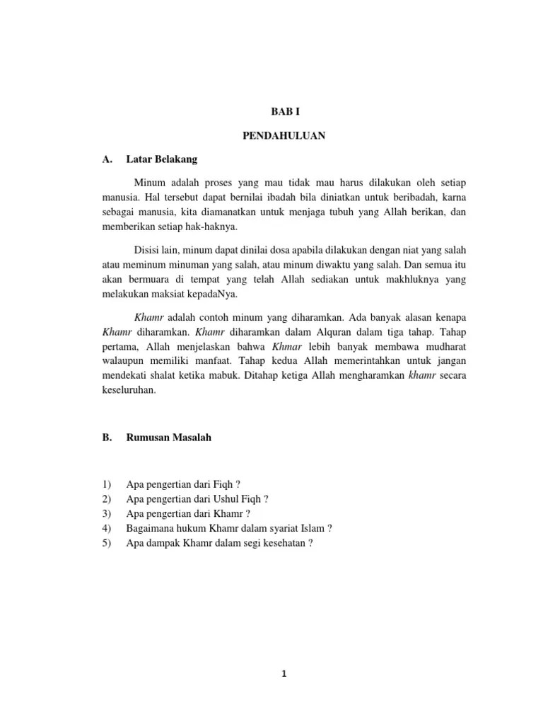 Fiqh Kelompok 1 - Khamr - Pembahasan | PDF