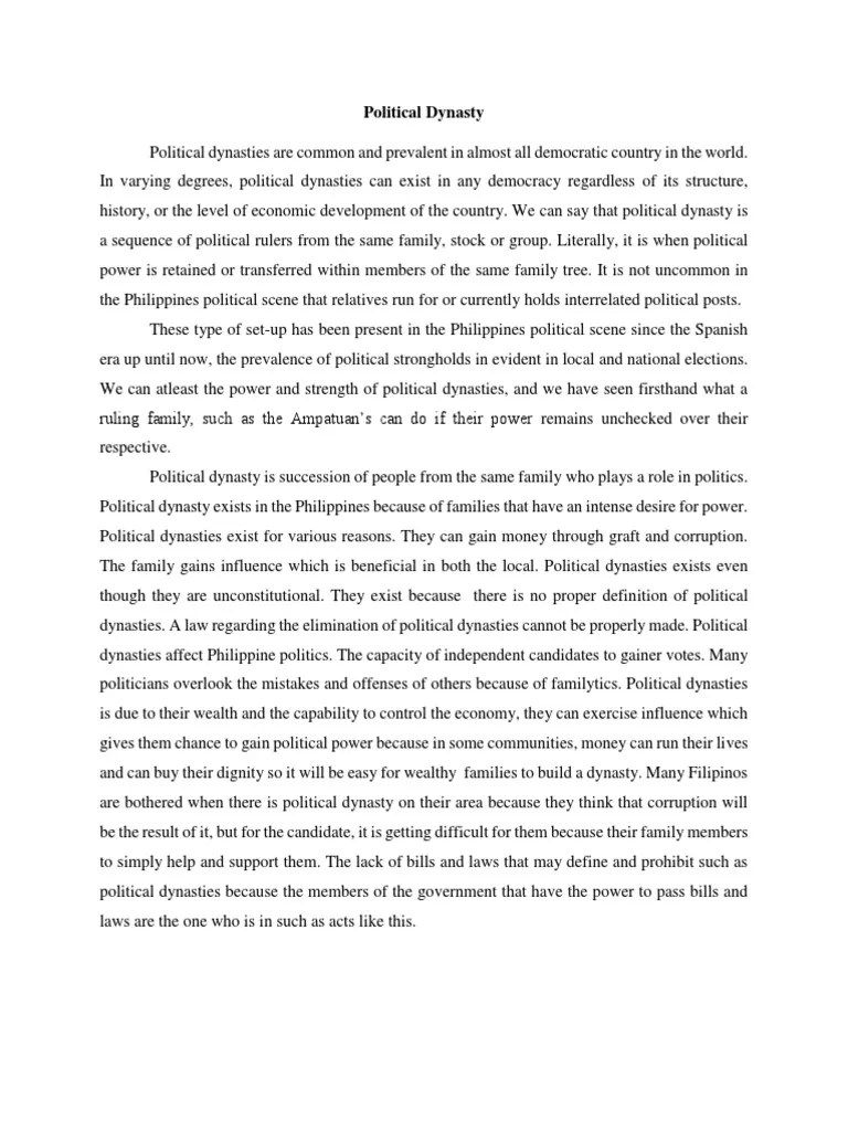 Political Dynasty | Philippines | Political Corruption