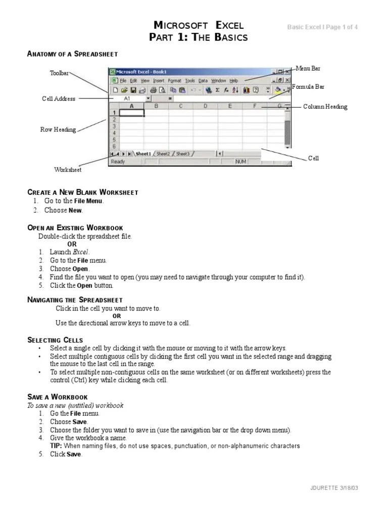 An Introduction To The Basics Of Microsoft Excel: Navigating ...